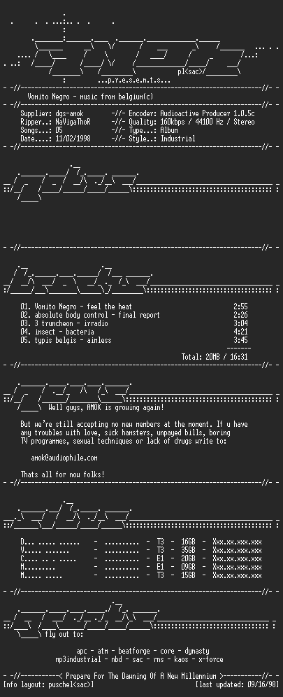 NFO file for Compilation-music_from_belgium-AMOK