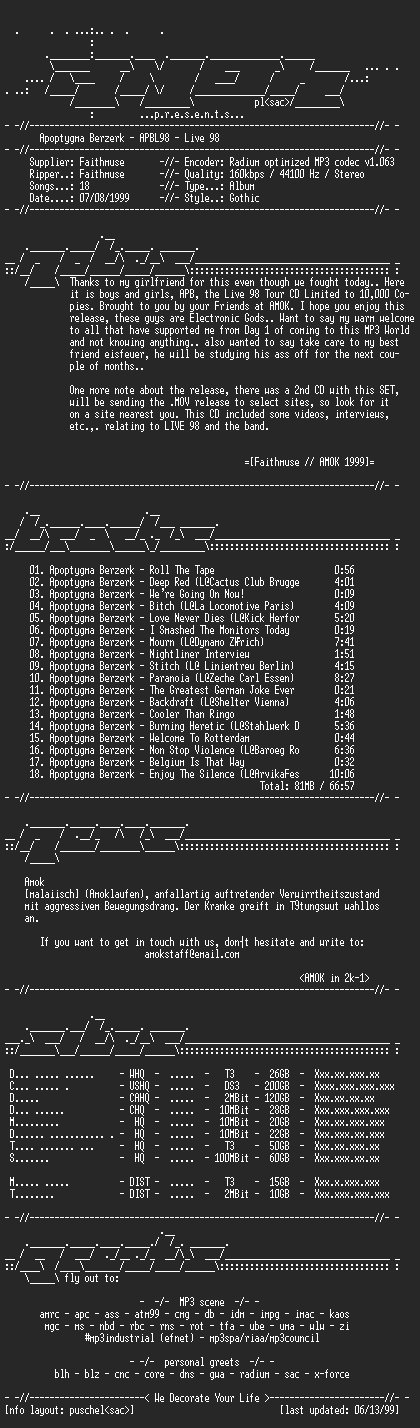 NFO file for Apoptygma_Berzerk-Live_98-(1999)-AMOK