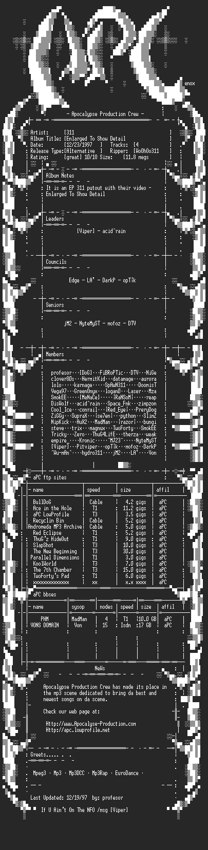 NFO file for 311-Enlarged_To_Show_Details-aPC