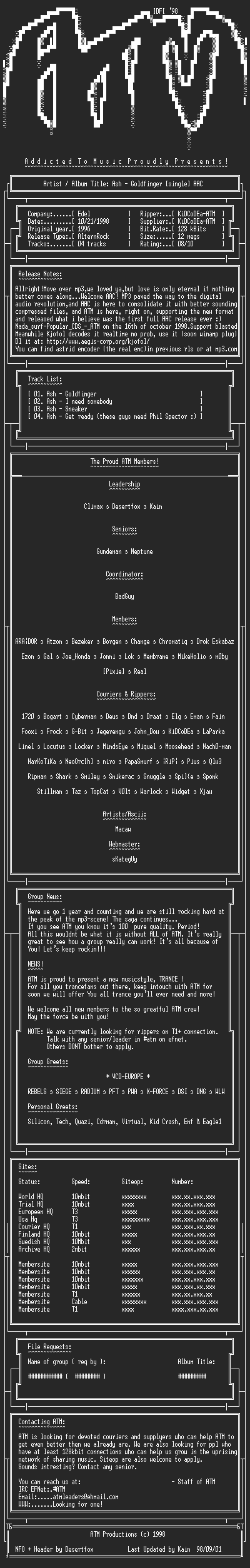 NFO file for Ash_-_Goldfinger_CDS_(1996)_AAC_-_ATM