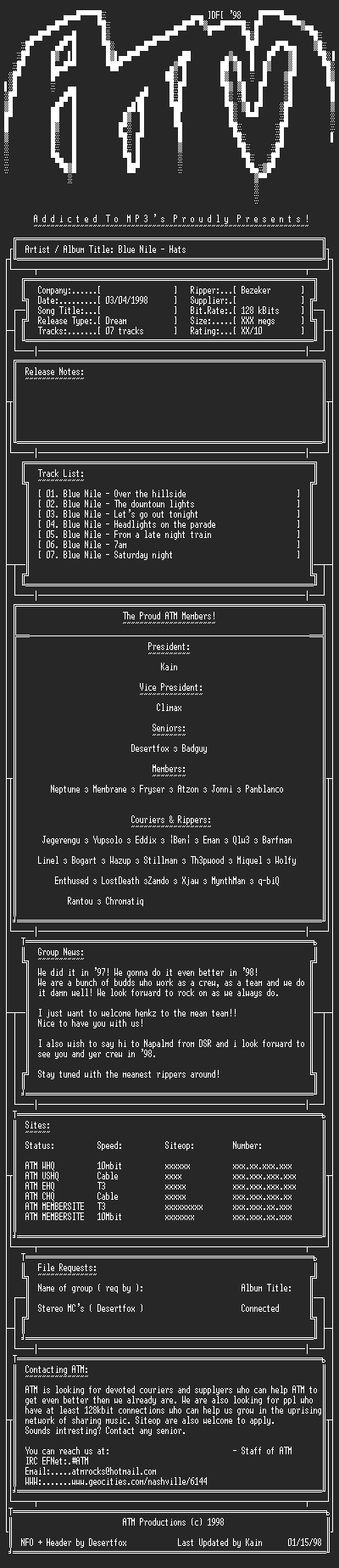 NFO file for Blue_Nile_-_Hats_-_ATM