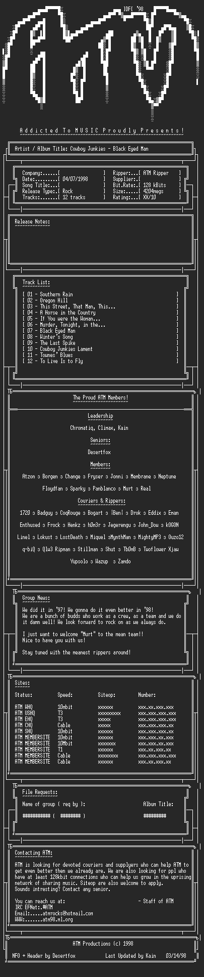 NFO file for Cowboy_Junkies_-_Black_Eyed_Man_-_ATM