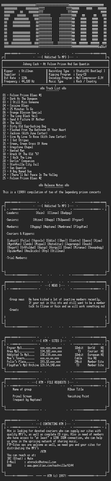 NFO file for Johnny_Cash_-_At_Folcom_Prison_And_San_Quentin-ATM