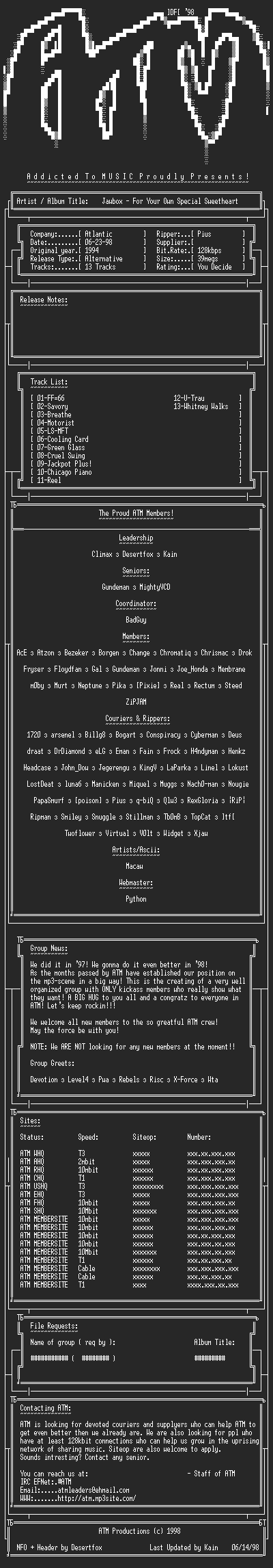 NFO file for Jawbox-For_Your_Own_Special_Sweetheart-ATM