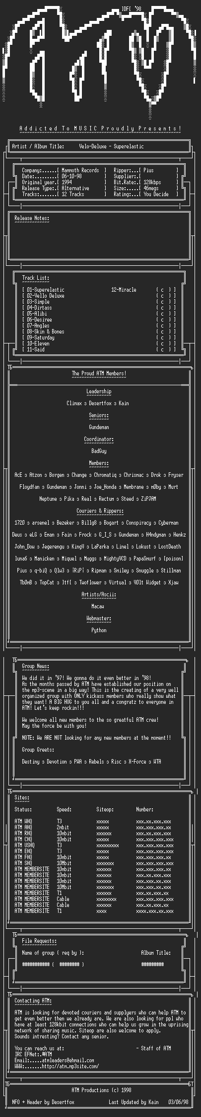 NFO file for Velo-Deluxe-Superelastic-ATM