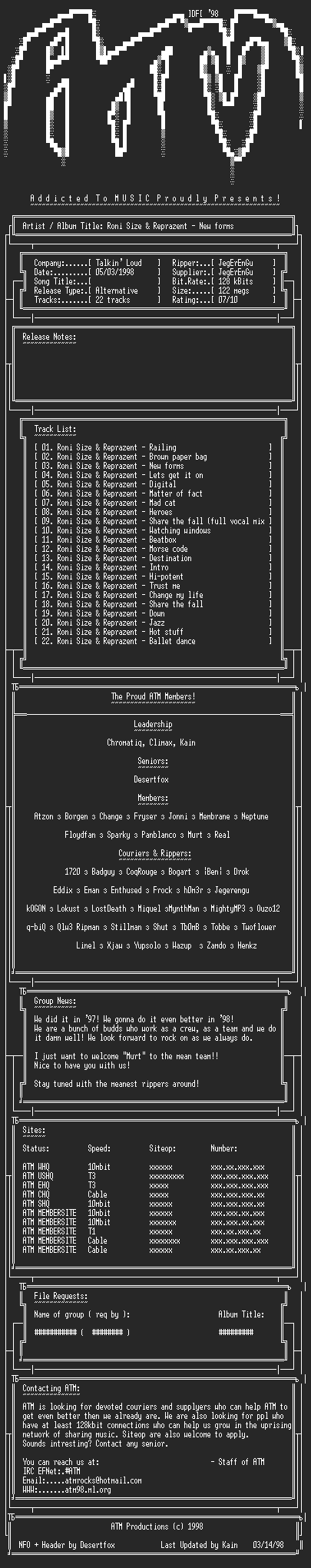 NFO file for Roni_Size_&_Reprazent_-_New_Forms_(2cd)_-_ATM