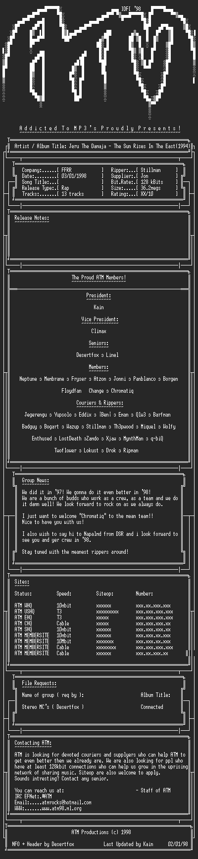 NFO file for Jeru_The_Damaja_-_The_Sun_Rises_In_The_East_(1994)_-_ATM