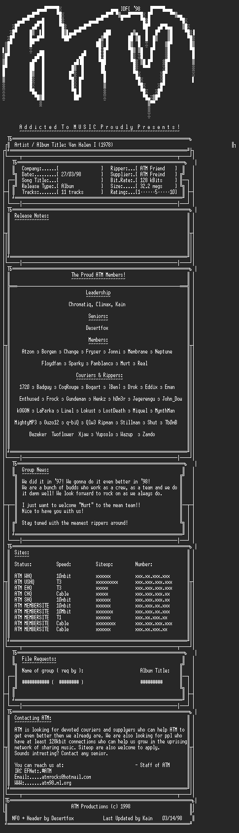 NFO file for Van_Halen_I_(1978)_-_ATM