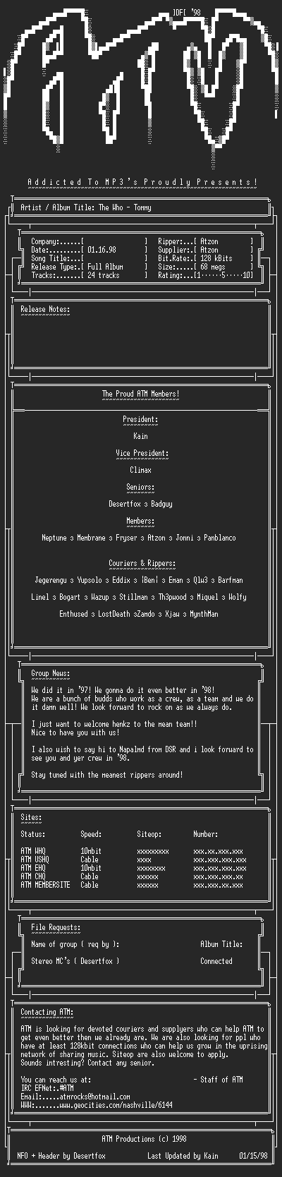NFO file for The_Who_-_Tommy_-_ATM