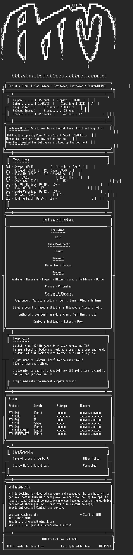 NFO file for Unsane_-_Scattered,_Smothered_&_Covered_-_ATM