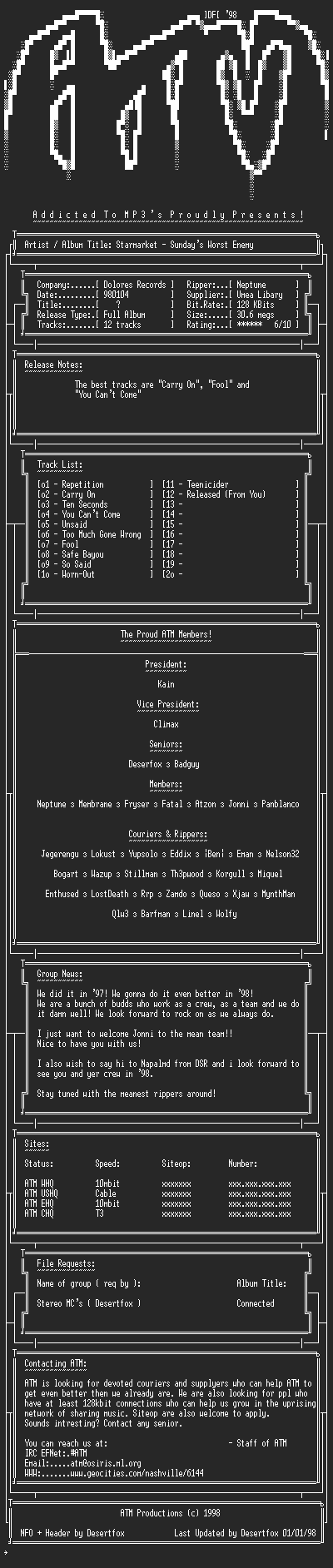 NFO file for Starmarket_-_Sundays_Worst_Enemy_-_ATM