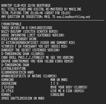 NFO file for (beatforge)-nonstop_club_mix_10_98_bf