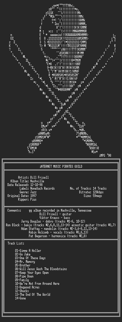 NFO file for Bill_Frisell--Nashville-(1997)-iMPG