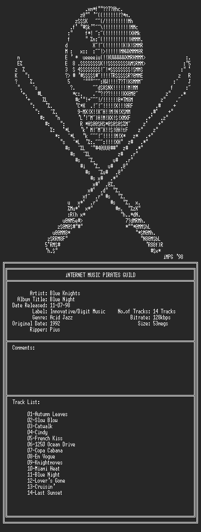 NFO file for Blue_Knights--Blue_Night-(1992)-iMPG