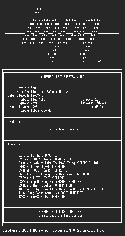 NFO file for Blue.Note.Salutes.Motown-(1998)-iMPG