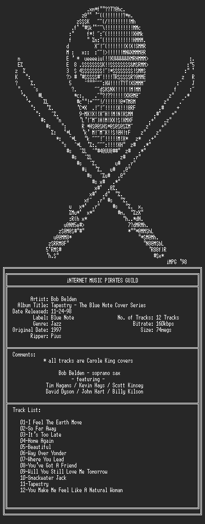 NFO file for Bob_Belden--Tapestry-(1997)-iMPG