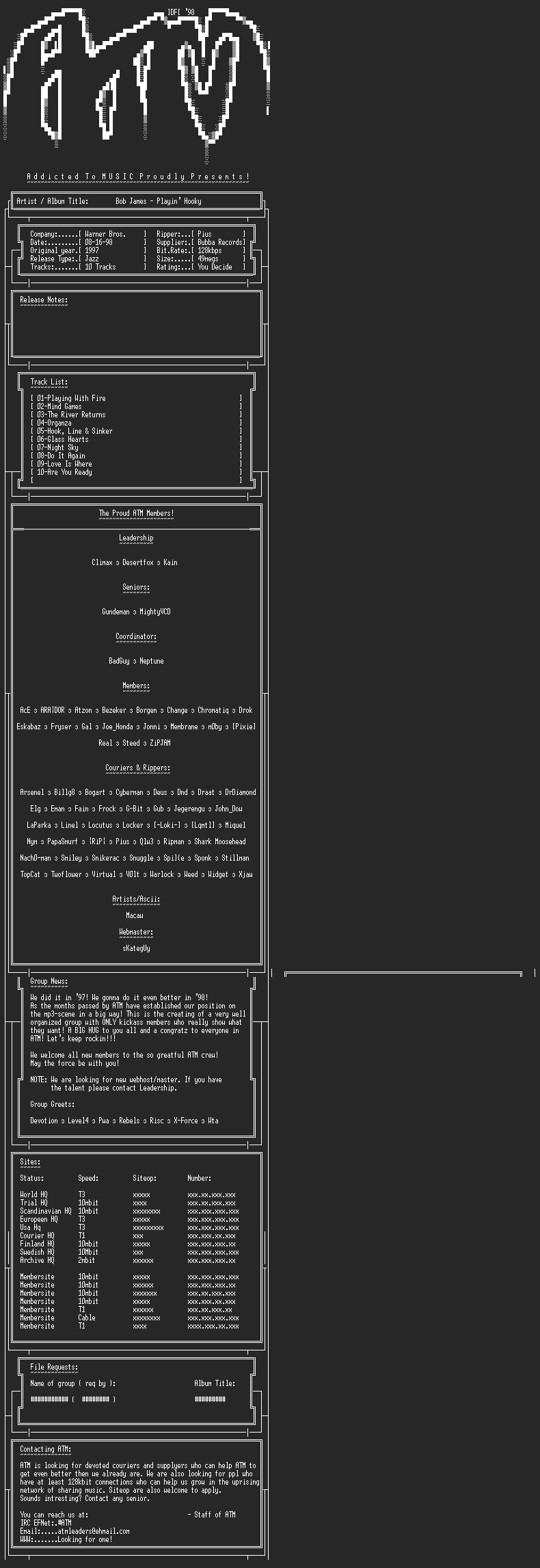NFO file for Bob_James_-_Playin_Hooky_(1997)_-_ATM