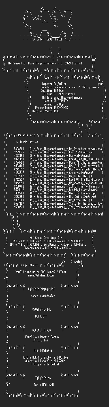 NFO file for Bone_Thugs-n-harmony_-_E_1999_Eternal(1996)-wAx