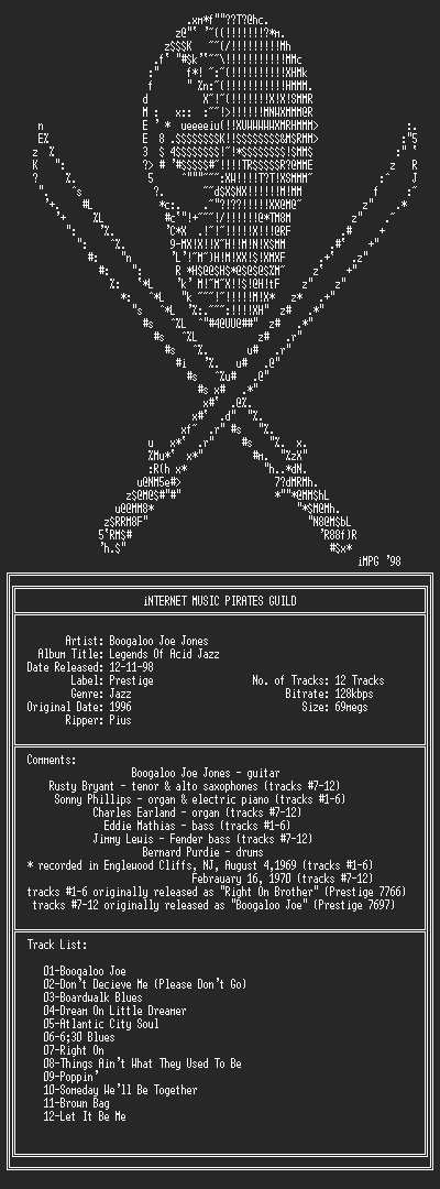 NFO file for Boogaloo_Joe_Jones--Legends_Of_Acid_Jazz-(1996)-iMPG