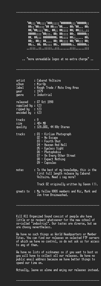 NFO file for Cabaret_Voltaire_-_Mix-Up_-_KAOS