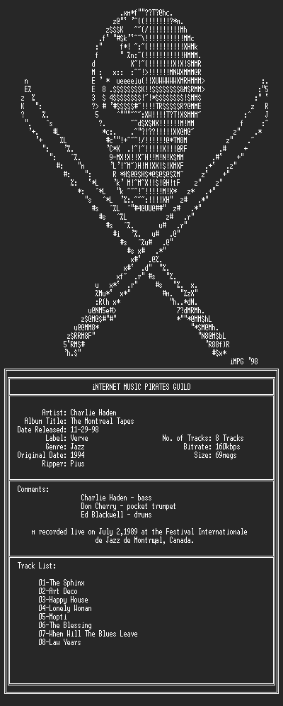 NFO file for Charlie_Haden--The_Montreal_Tapes-(1994)-iMPG