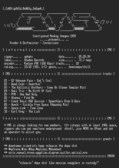 NFO file for Kruder_And_Dorfmeister-Conversions-CMS