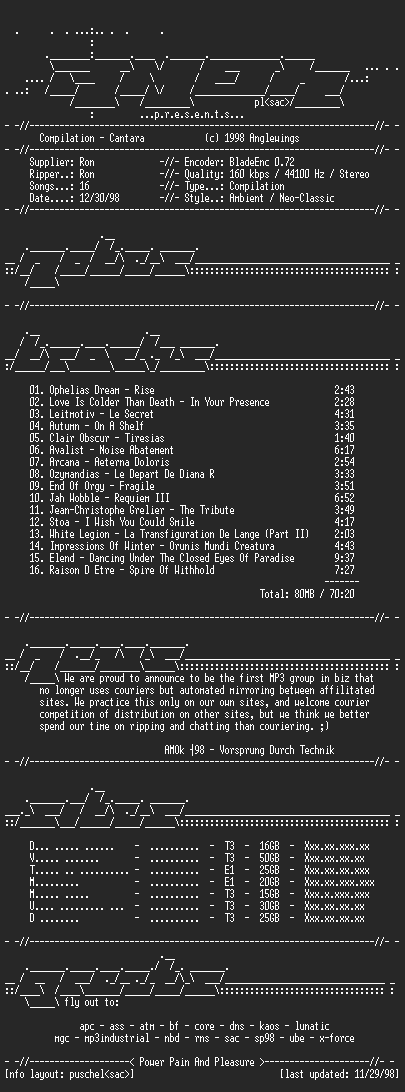 NFO file for Compilation-Cantara_(1998)-AMOK