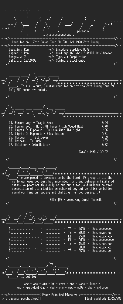 NFO file for Compilation-Zoth_Ommog_Tour_CD_98-AMOK