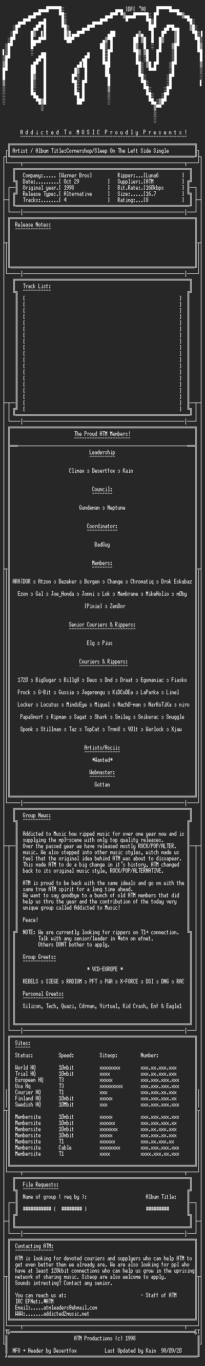 NFO file for Cornershop_-_Sleep_On_The_Left_Side_CD_Single_-_ATM