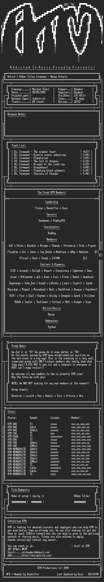 NFO file for Covenant_-_Nexus_Polaris_(1998)_-_ATM