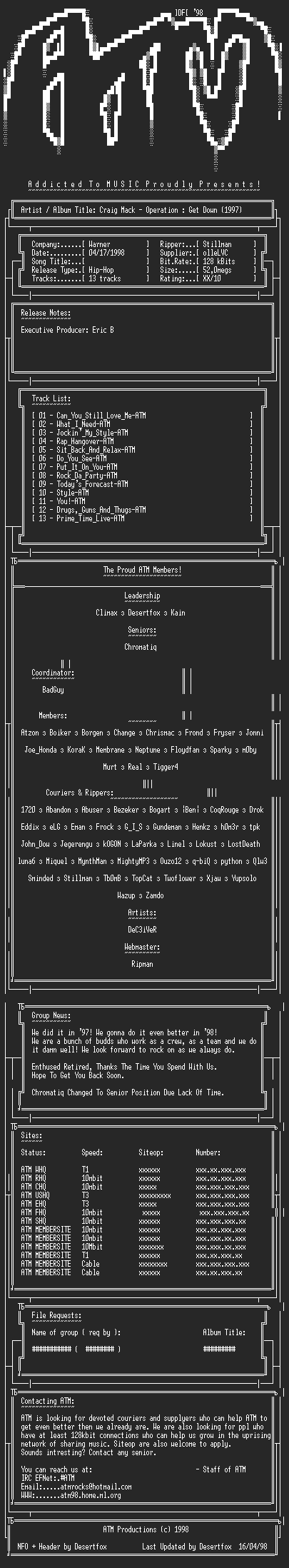NFO file for Craig_Mack-Operation_Get_Down_(1997)_-_ATM