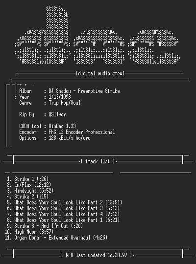 NFO file for DJ.Shadow-Preemptive.Strike-DAC