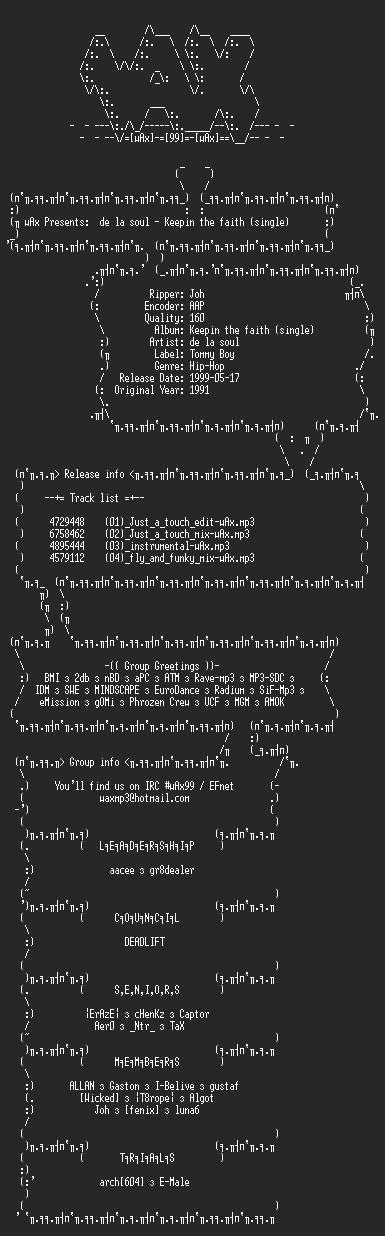 NFO file for De_la_soul_-_keeping_the_faith_-_single(1991)-wAx