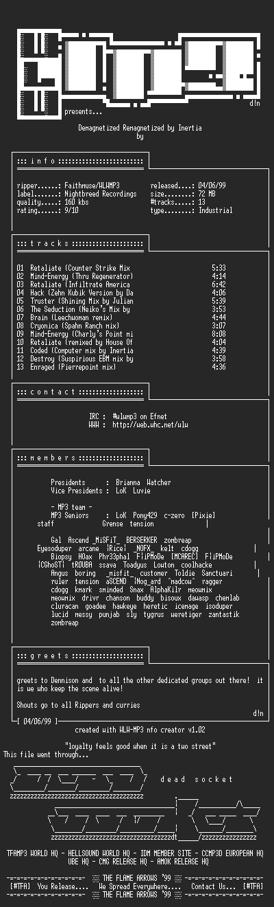 NFO file for Inertia-Demagnetized_Remagnetized-1998-WLW