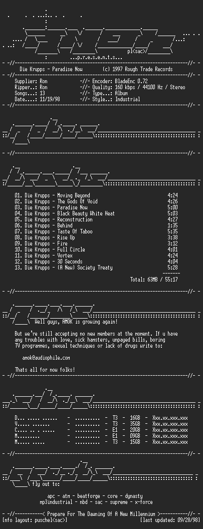 NFO file for Die_Krupps-Paradise_Now-AMOK