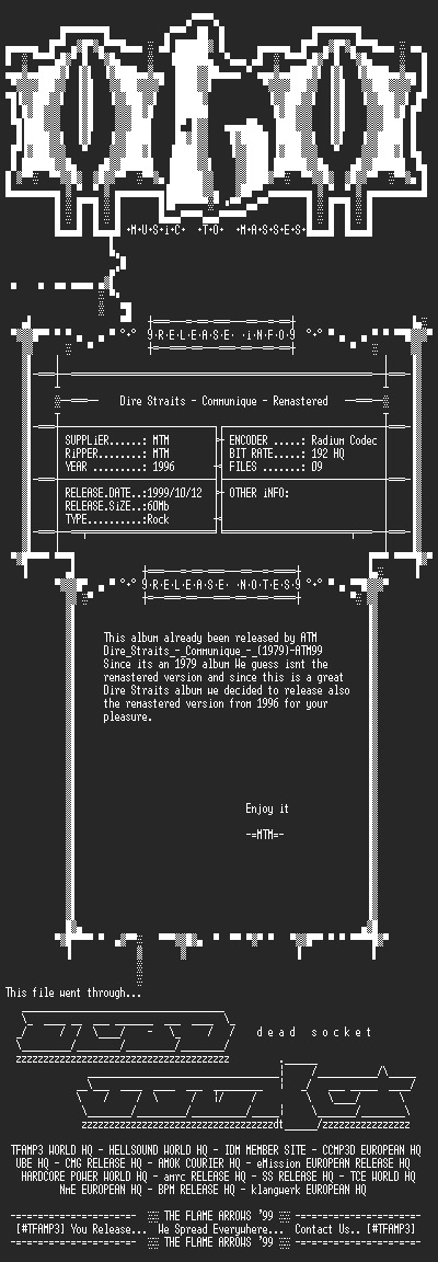 NFO file for Dire_Straits_-_Communique_(Remastered)_(1996)_-_MTM