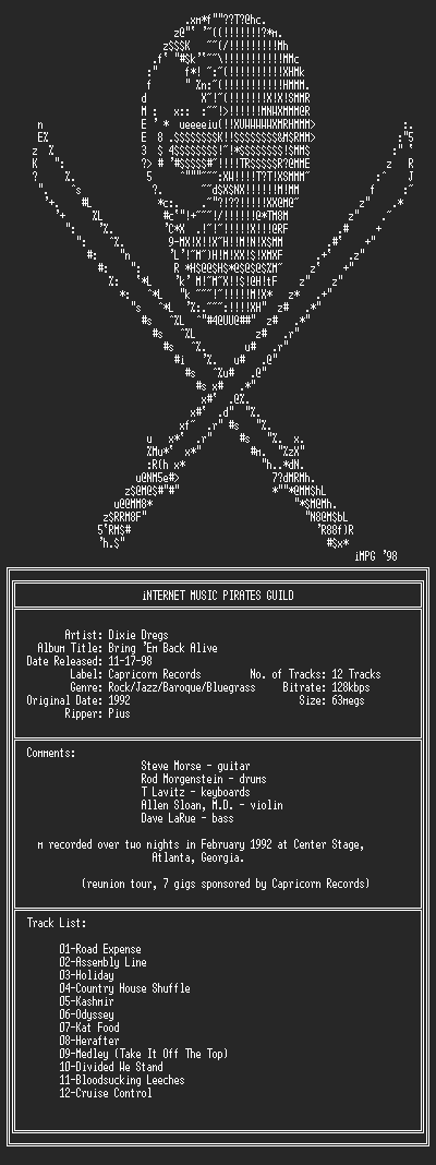 NFO file for Dixie_Dregs--Bring_`Em_Back_Alive-(1992)-iMPG