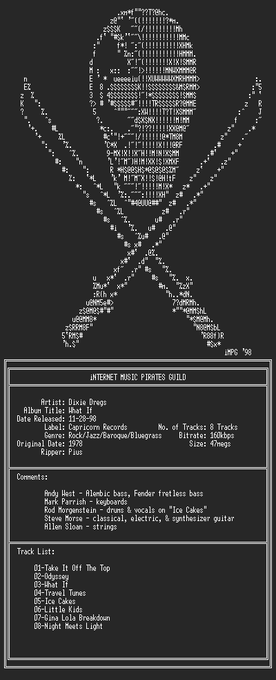 NFO file for Dixie_Dregs--What_If-(1978)-iMPG