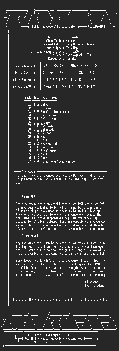 NFO file for DJ_Krush-Kakusei-1999-RNS