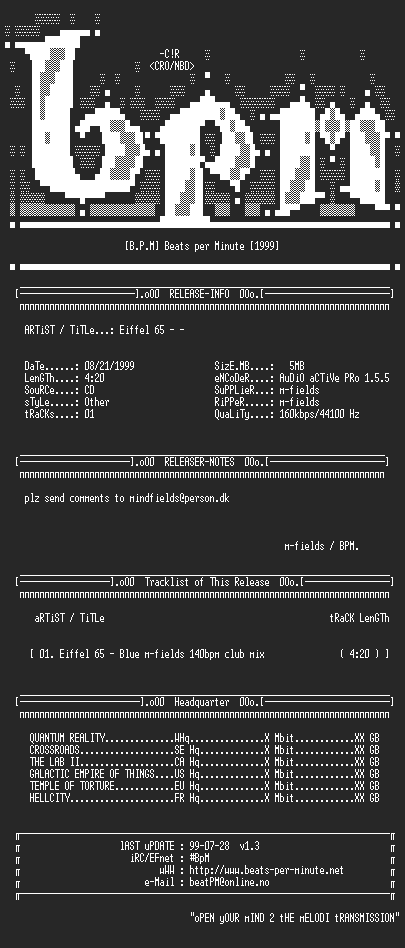 NFO file for Eiffel_65-blue__m-fields_140bpm_club_mix_m-fields-BPM
