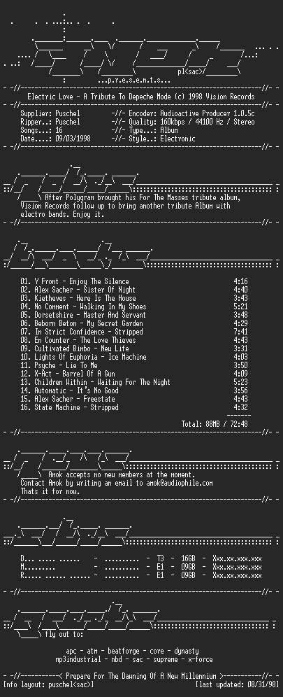 NFO file for Compilation-Electric.Love-A.Tribute_To_Depeche_Mode-AMOK