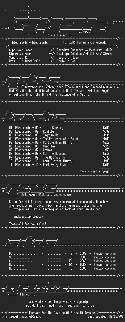 NFO file for Electronic-Electronic-AMOK