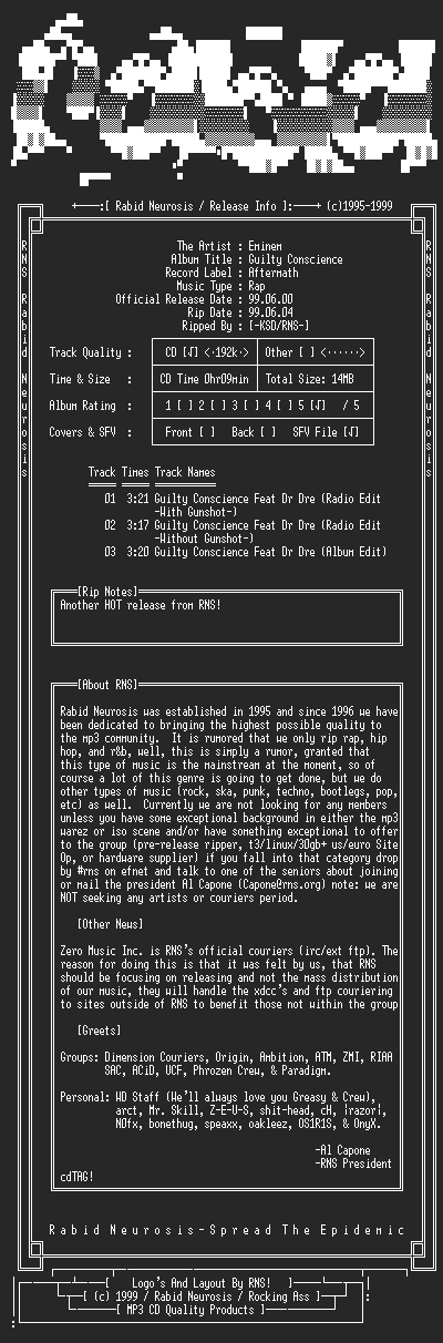 NFO file for Eminem-Guilty_Conscience-CD_Single-1999-RNS