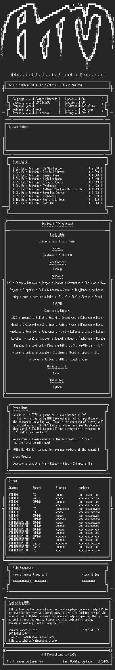 NFO file for Eric_Johnson_-_Ah_Via_Musicom-ATM