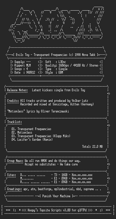 NFO file for Evils_Toy-Transparent_Frequencies-AMOK