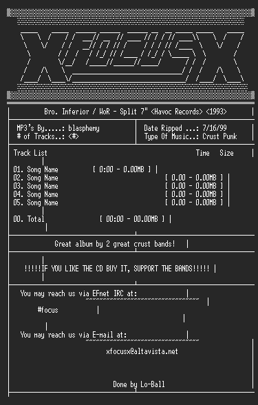 NFO file for Brother_Inferior-Whorehouse_of_Representatives-Split-1993-FCS