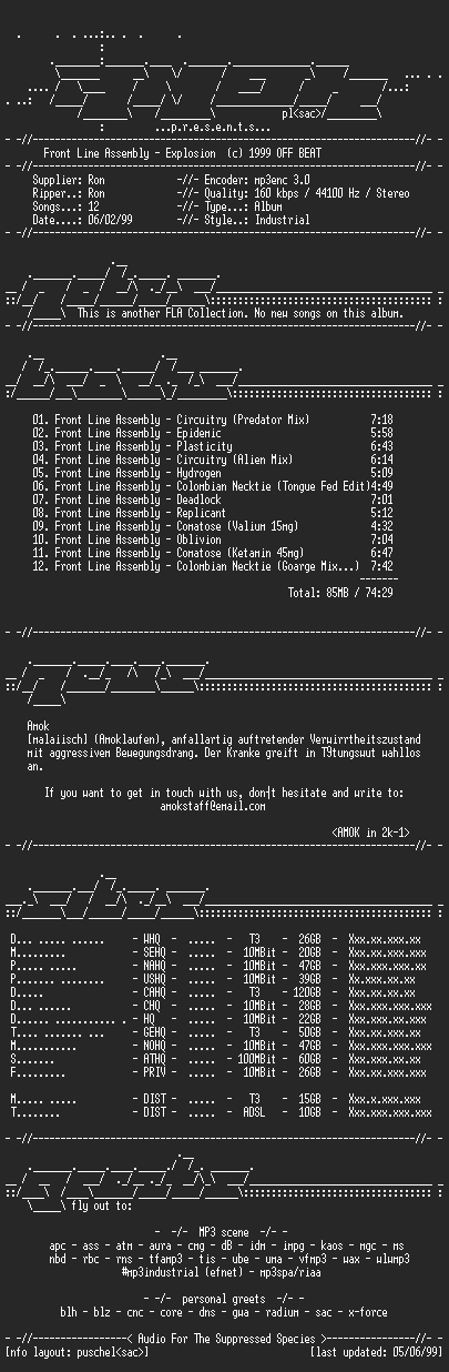 NFO file for Front_Line_Assembly-Explosion-(1999)-AMOK