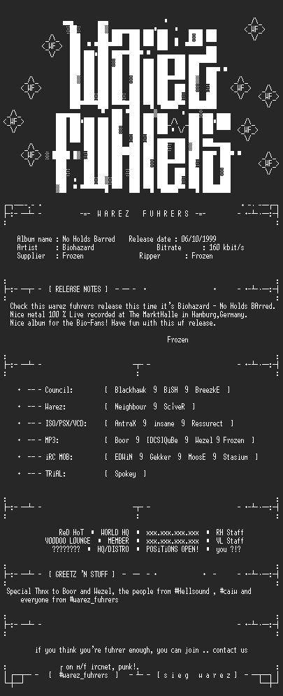NFO file for (Biohazard)-No_Holds_Barred-By-Frozen-WF
