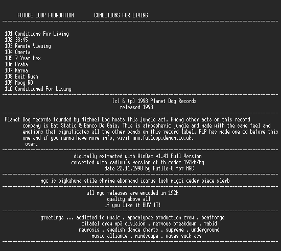 NFO file for Future_Loop_Foundation_-_Conditions_for_Living-MGC
