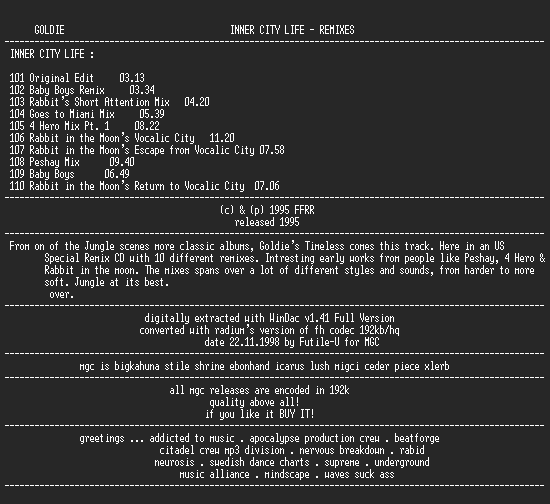 NFO file for Goldie_-_Inner_City_Life_Remixes-MGC